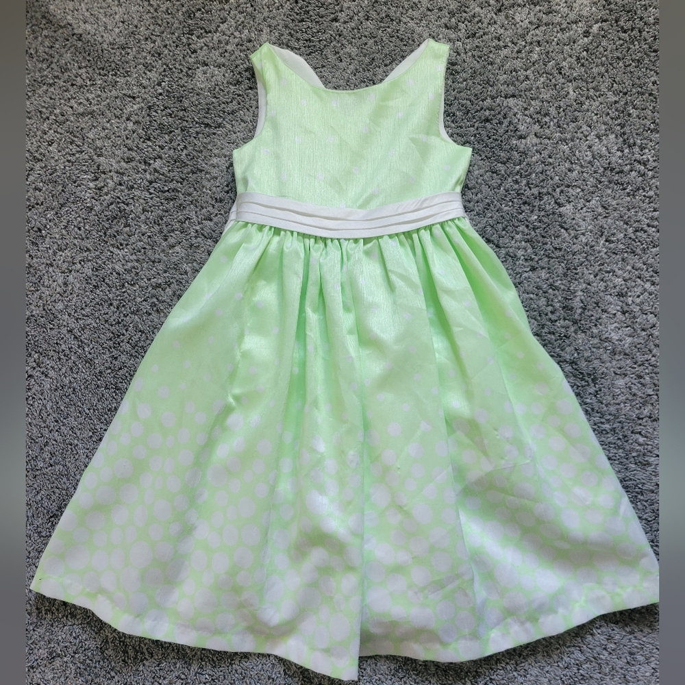 Girls' Mint Green Polka Dot Party Dress with White Waistband Size 4T *NWOT*